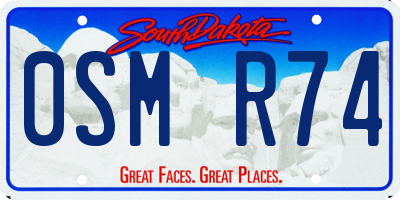 SD license plate 0SMR74