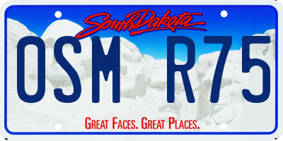 SD license plate 0SMR75