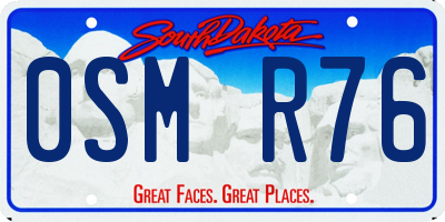 SD license plate 0SMR76