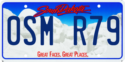 SD license plate 0SMR79