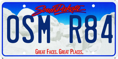 SD license plate 0SMR84