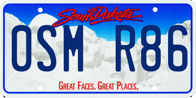 SD license plate 0SMR86