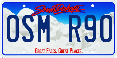 SD license plate 0SMR90