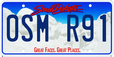 SD license plate 0SMR91