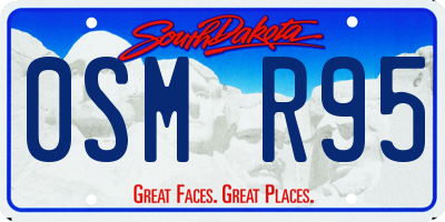 SD license plate 0SMR95