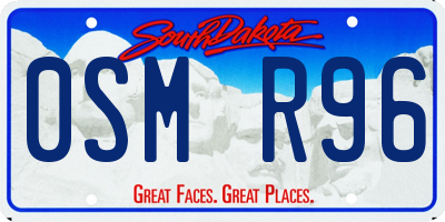 SD license plate 0SMR96