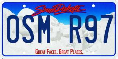 SD license plate 0SMR97