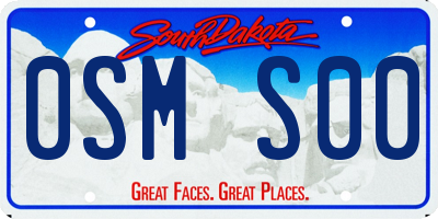 SD license plate 0SMS00