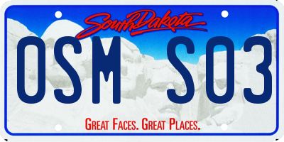 SD license plate 0SMS03