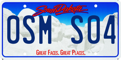 SD license plate 0SMS04
