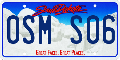 SD license plate 0SMS06