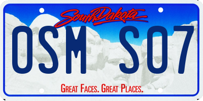 SD license plate 0SMS07