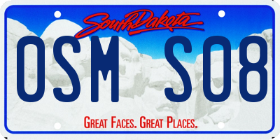SD license plate 0SMS08