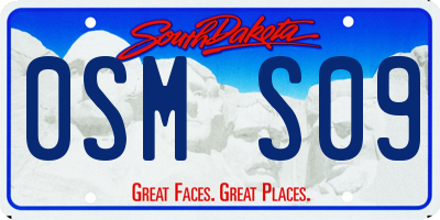 SD license plate 0SMS09