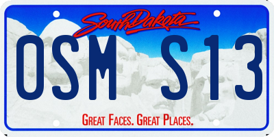 SD license plate 0SMS13