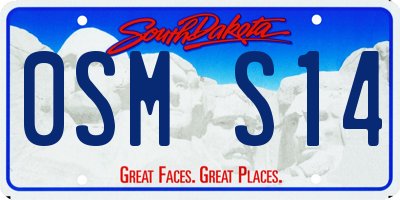 SD license plate 0SMS14