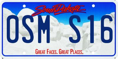 SD license plate 0SMS16