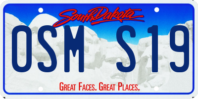 SD license plate 0SMS19