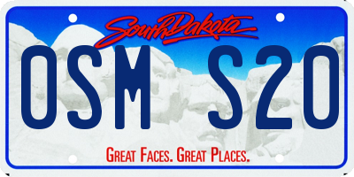 SD license plate 0SMS20