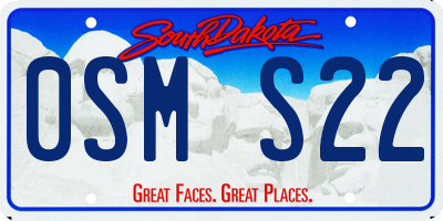 SD license plate 0SMS22