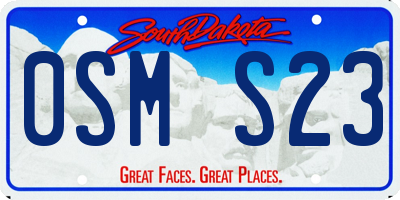 SD license plate 0SMS23