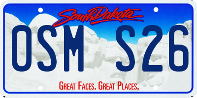 SD license plate 0SMS26