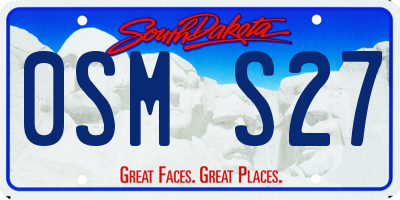 SD license plate 0SMS27