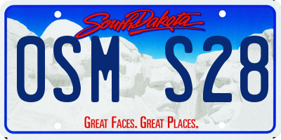 SD license plate 0SMS28