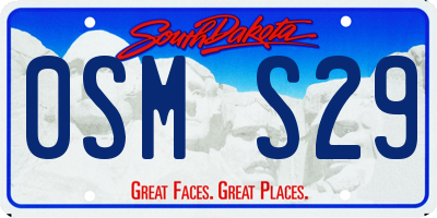 SD license plate 0SMS29