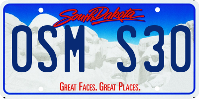 SD license plate 0SMS30