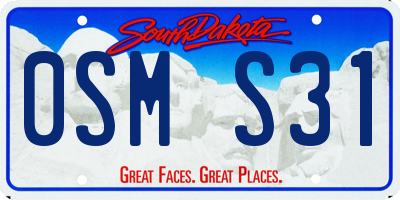 SD license plate 0SMS31