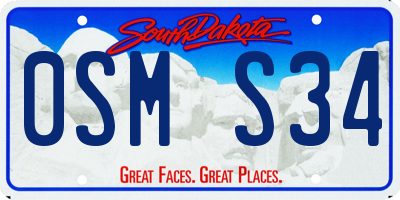 SD license plate 0SMS34