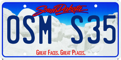 SD license plate 0SMS35