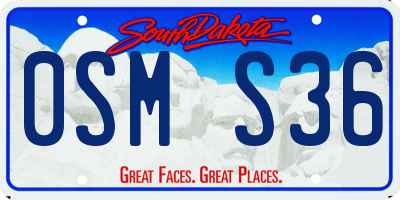 SD license plate 0SMS36