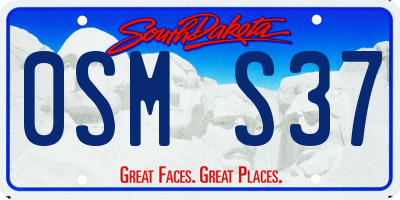 SD license plate 0SMS37