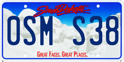SD license plate 0SMS38