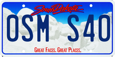 SD license plate 0SMS40