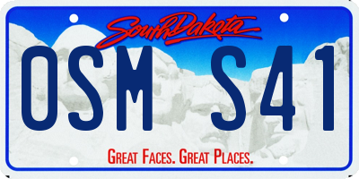 SD license plate 0SMS41