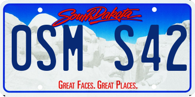 SD license plate 0SMS42
