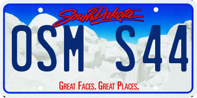 SD license plate 0SMS44