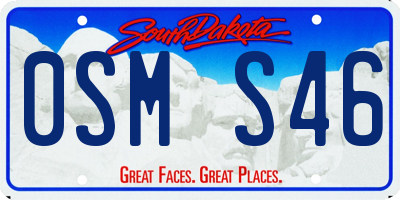 SD license plate 0SMS46