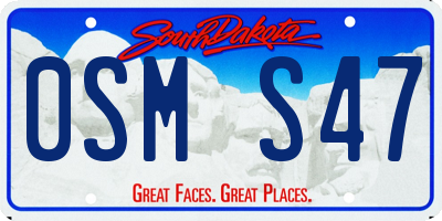 SD license plate 0SMS47