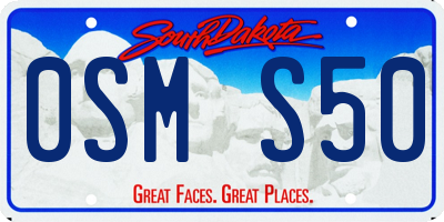 SD license plate 0SMS50