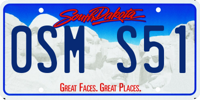 SD license plate 0SMS51