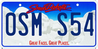 SD license plate 0SMS54