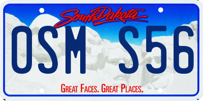 SD license plate 0SMS56