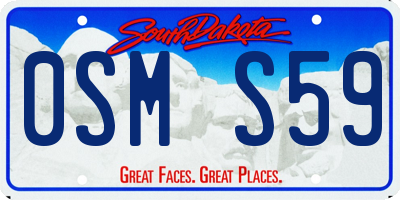 SD license plate 0SMS59