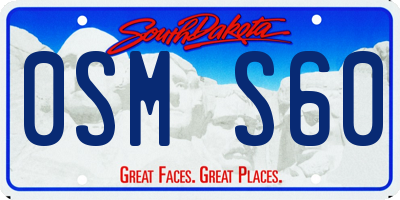 SD license plate 0SMS60