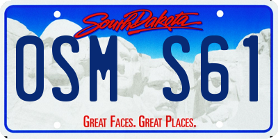 SD license plate 0SMS61