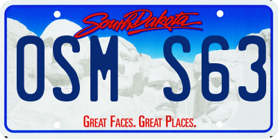 SD license plate 0SMS63